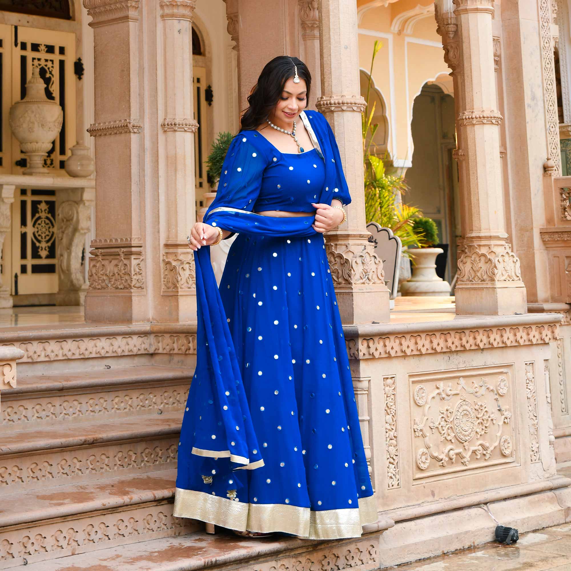 Gleaming Bay Radiance Georgette Lehenga Set - Image 8