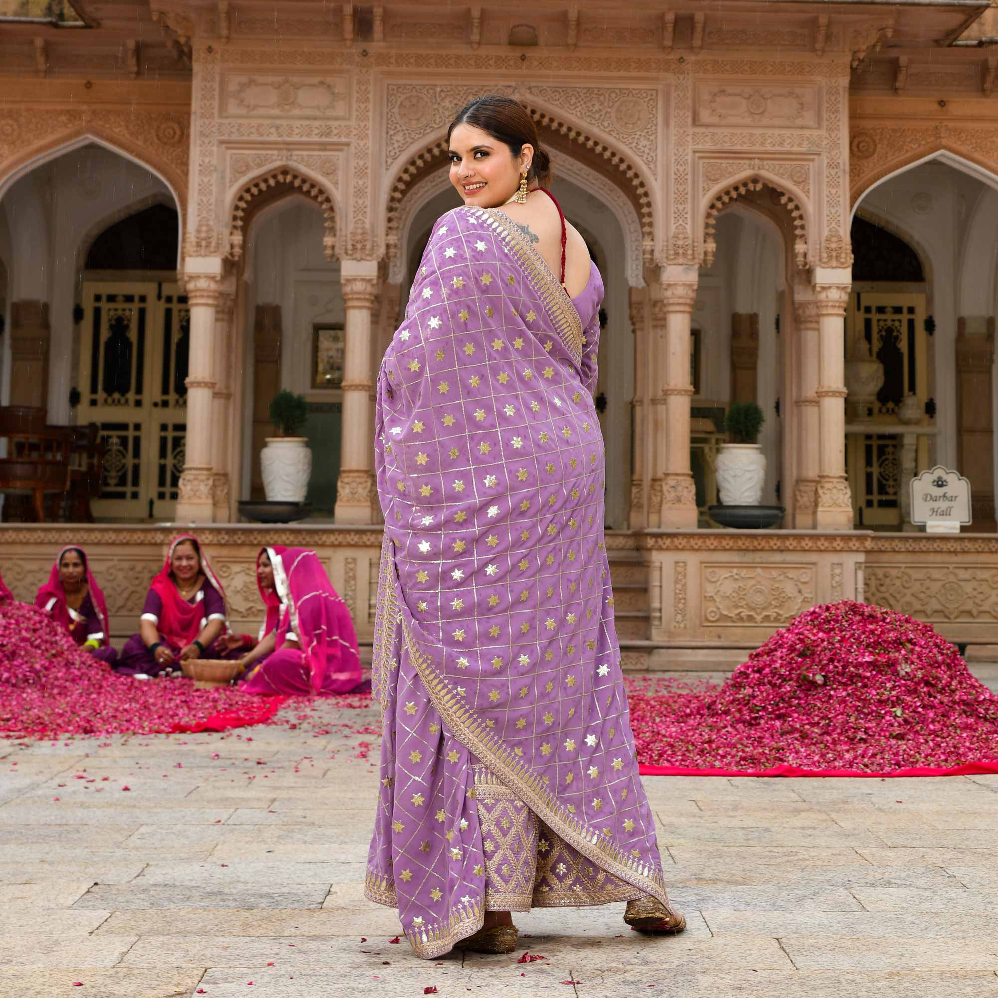 Lavanaya- Deep Lilac Sequin Embroidered Georgette Suit Set - Image 3