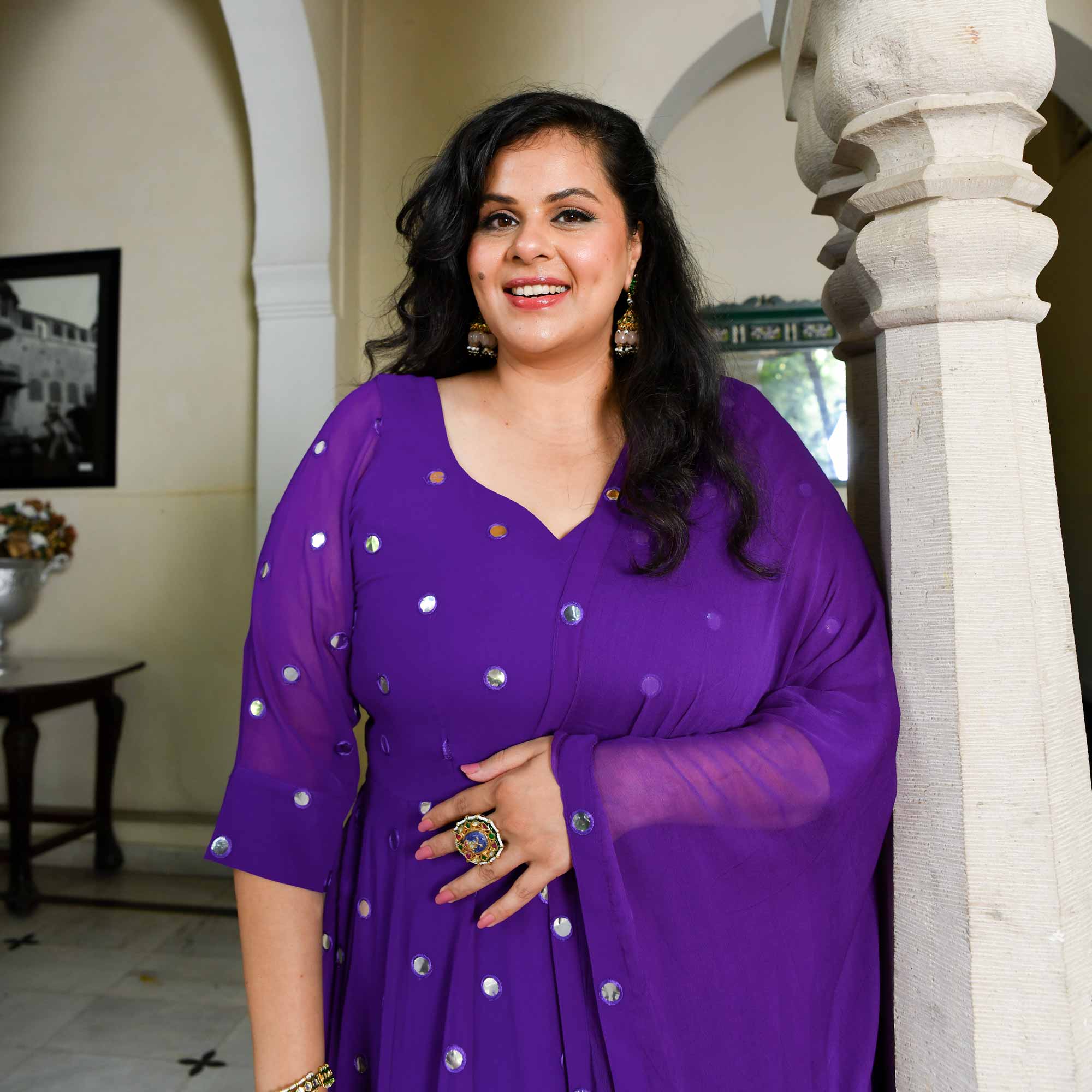 Majestic Purple Radiance Georgette Embroidered Anarkali Set - Image 8