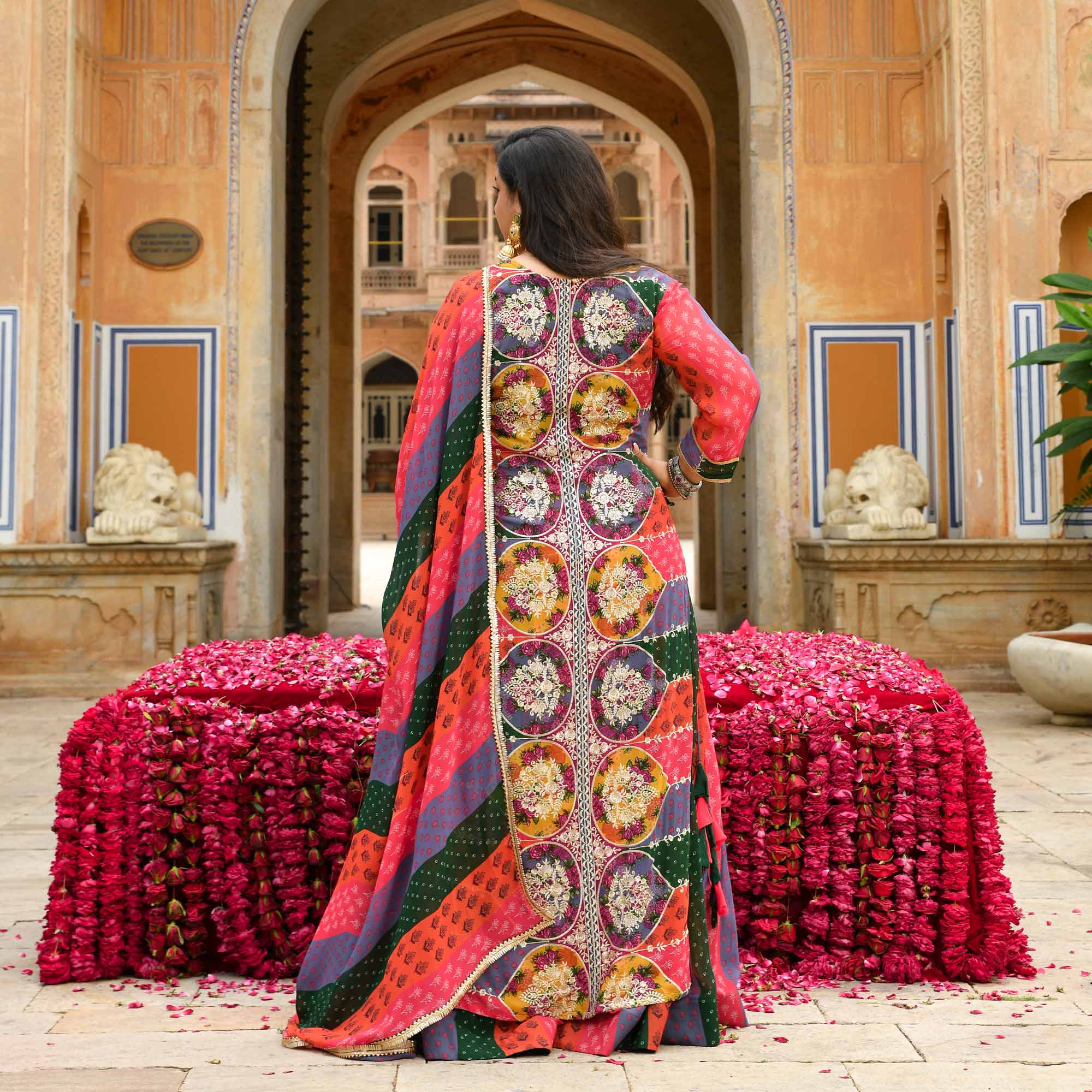 Pitara- Multicolour Modern Fusion Printed Zari Embroidered Lehenga Set - Image 6