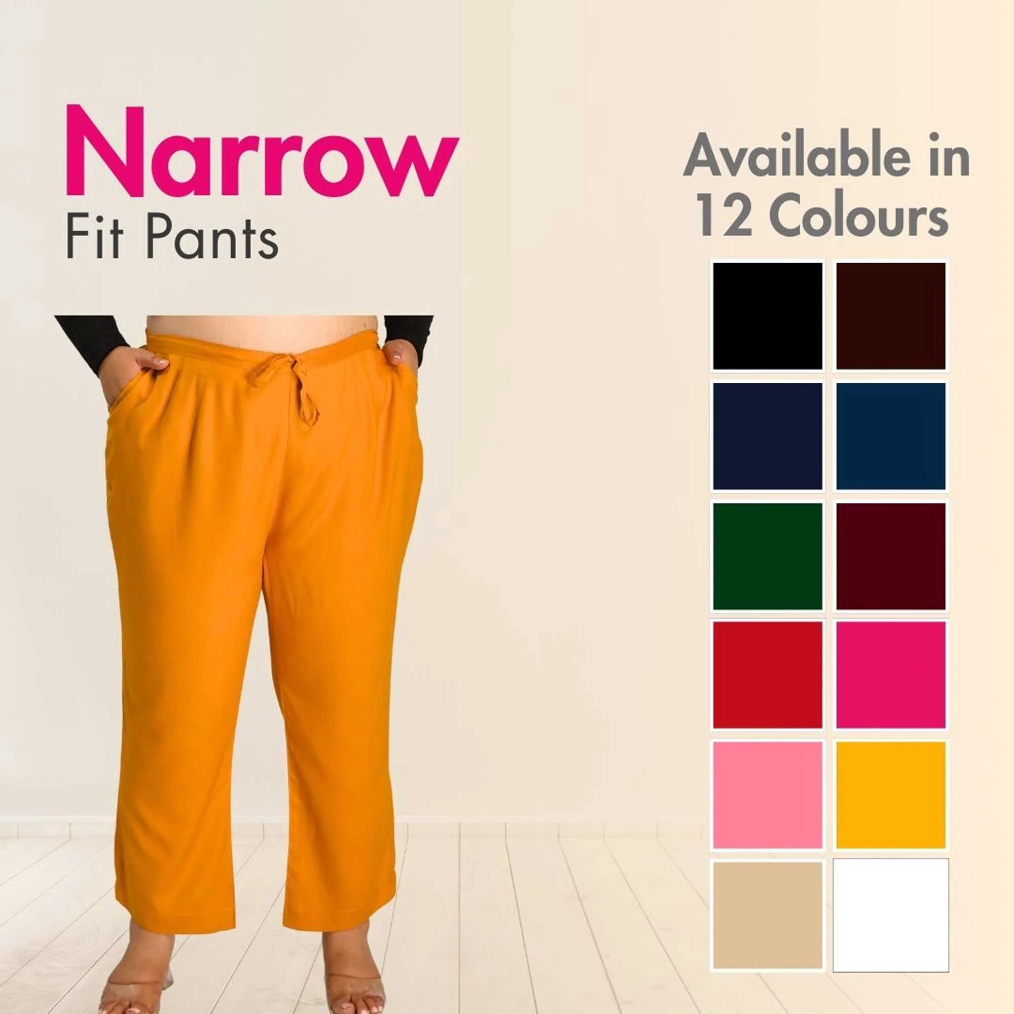 Plus Size Narrow Fit Rayon Pants - Image 6