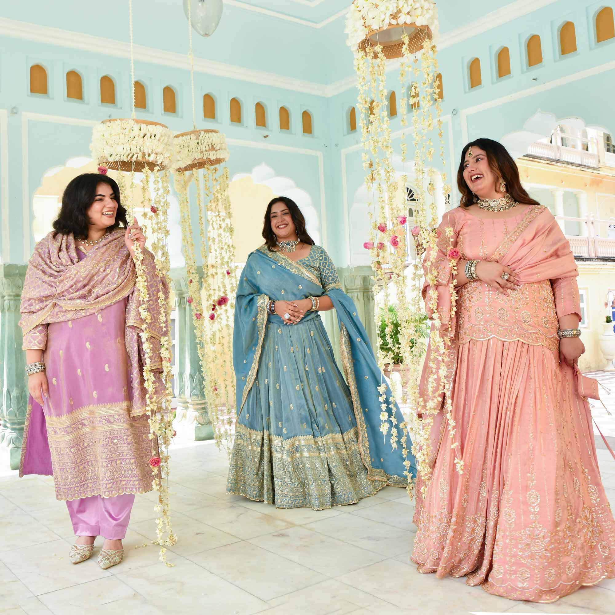 Raabta- Rose Gold Cutdana Embroidered Pure Tissue Silk Lehenga Set - Image 12