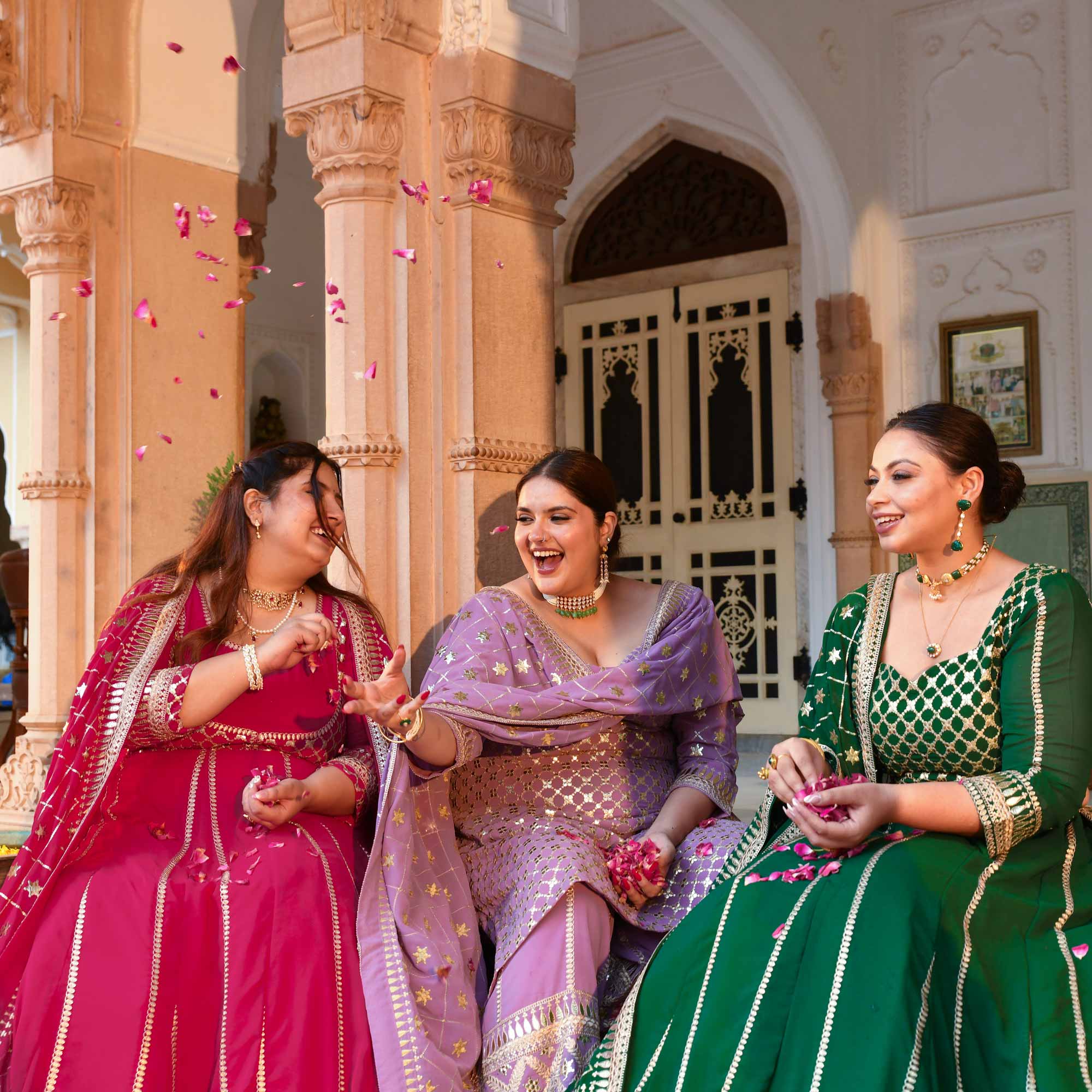 Raas aur Rose - Deep Pink Sequin Embroidered Georgette Anarkali Set - Image 3