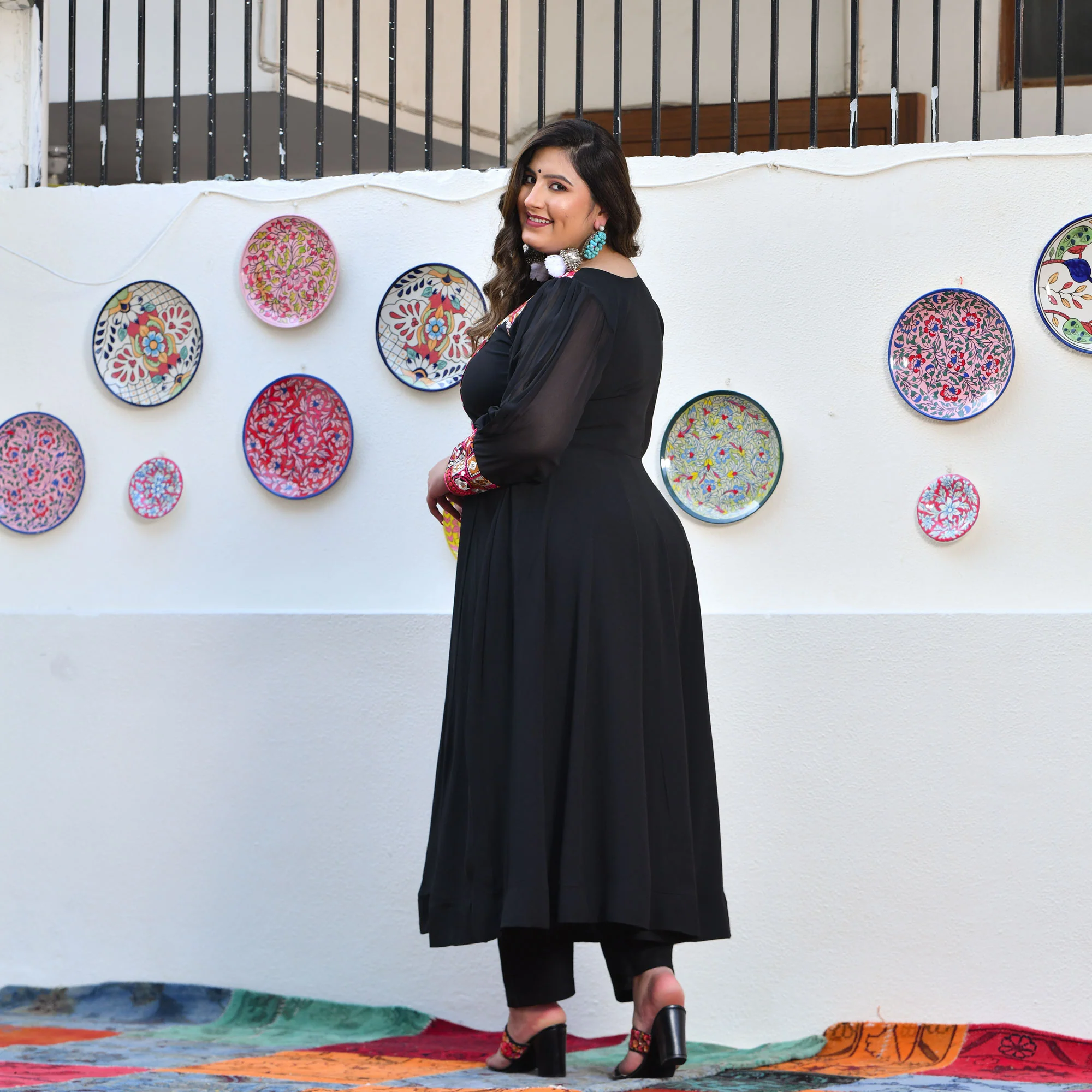 Ravishing Black Kutch Embroidered Anarkali - Image 11