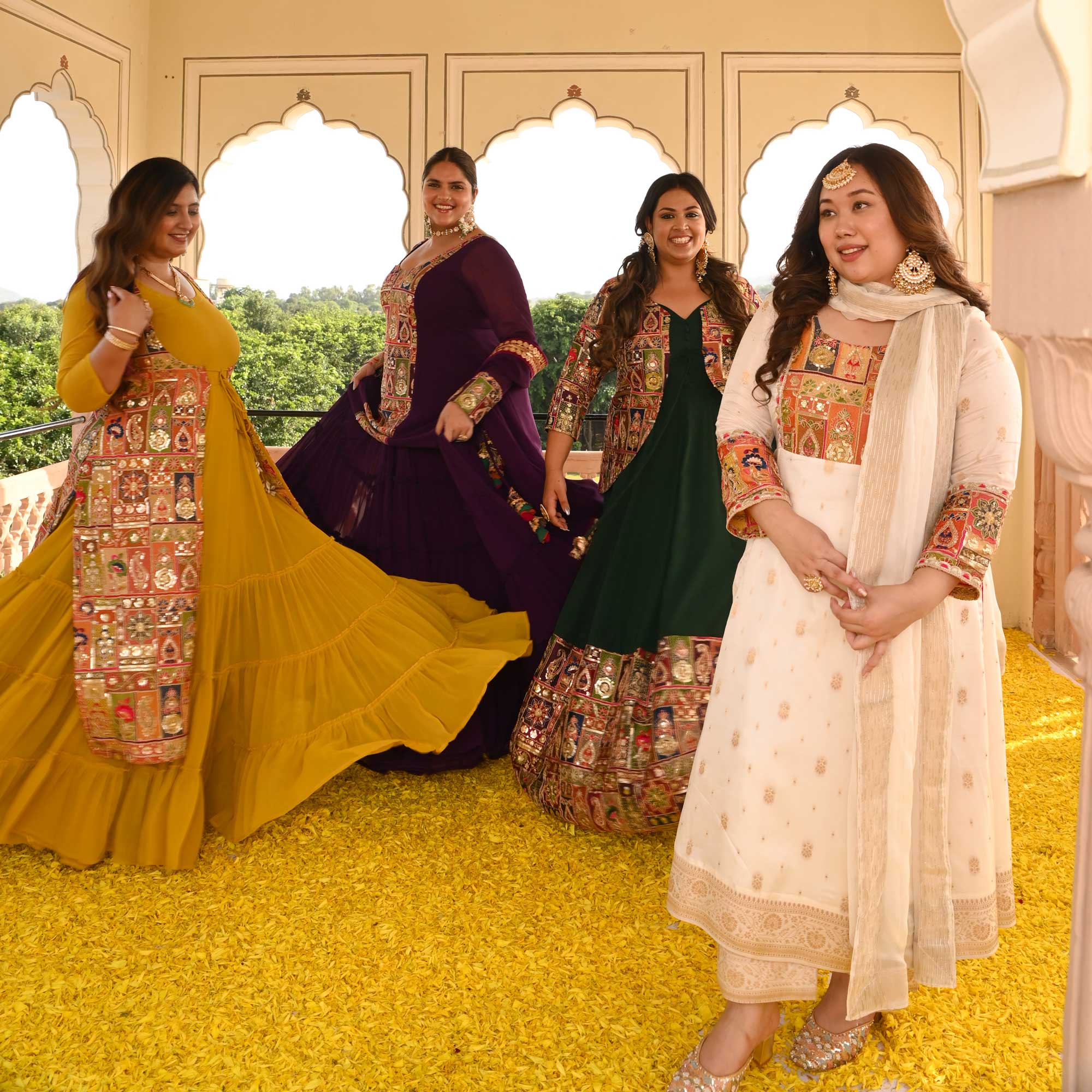 Regal Green Position Embroidered Anarkali With Koti - Image 12