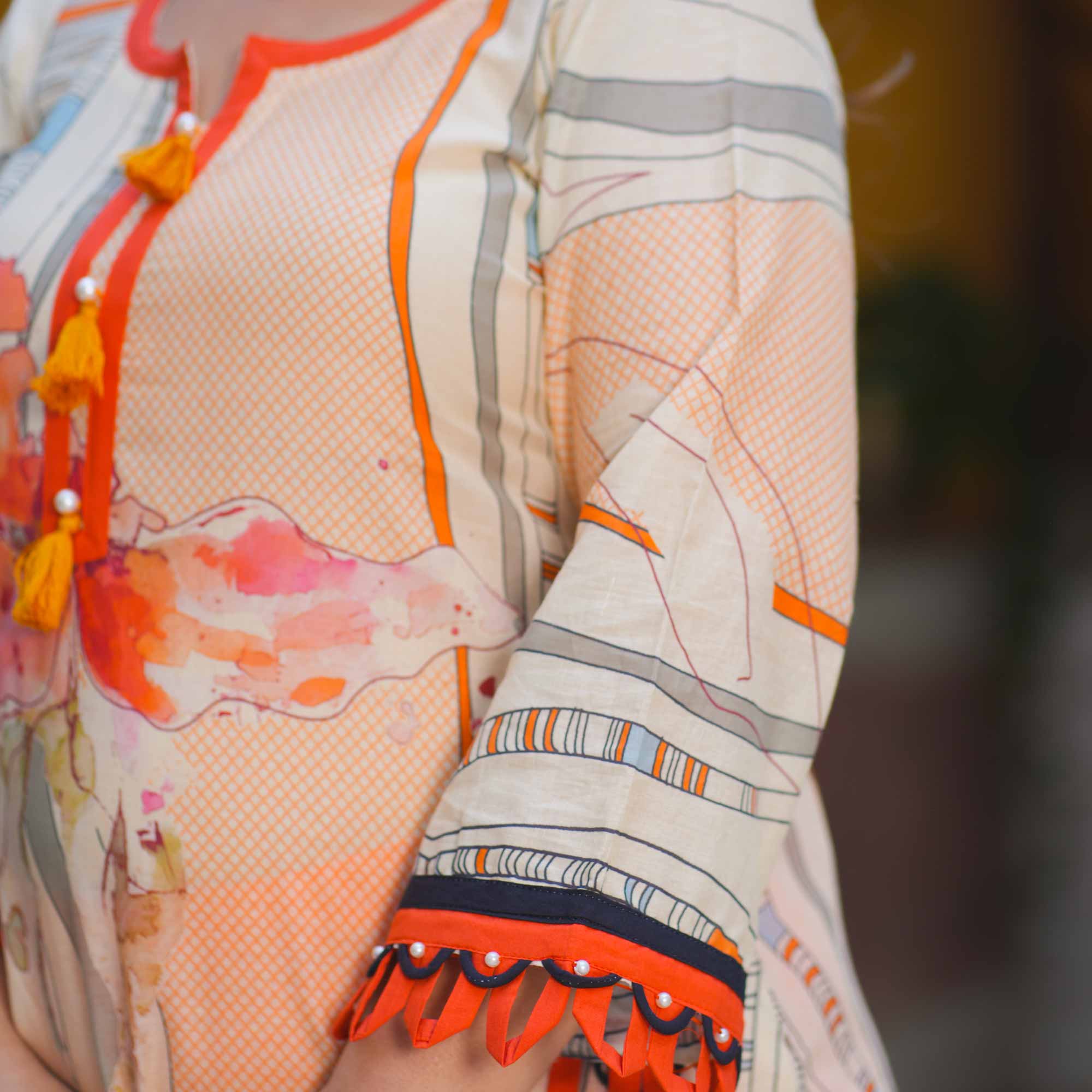Saffron Sunset Summer Story Cotton Suit Set - Image 6