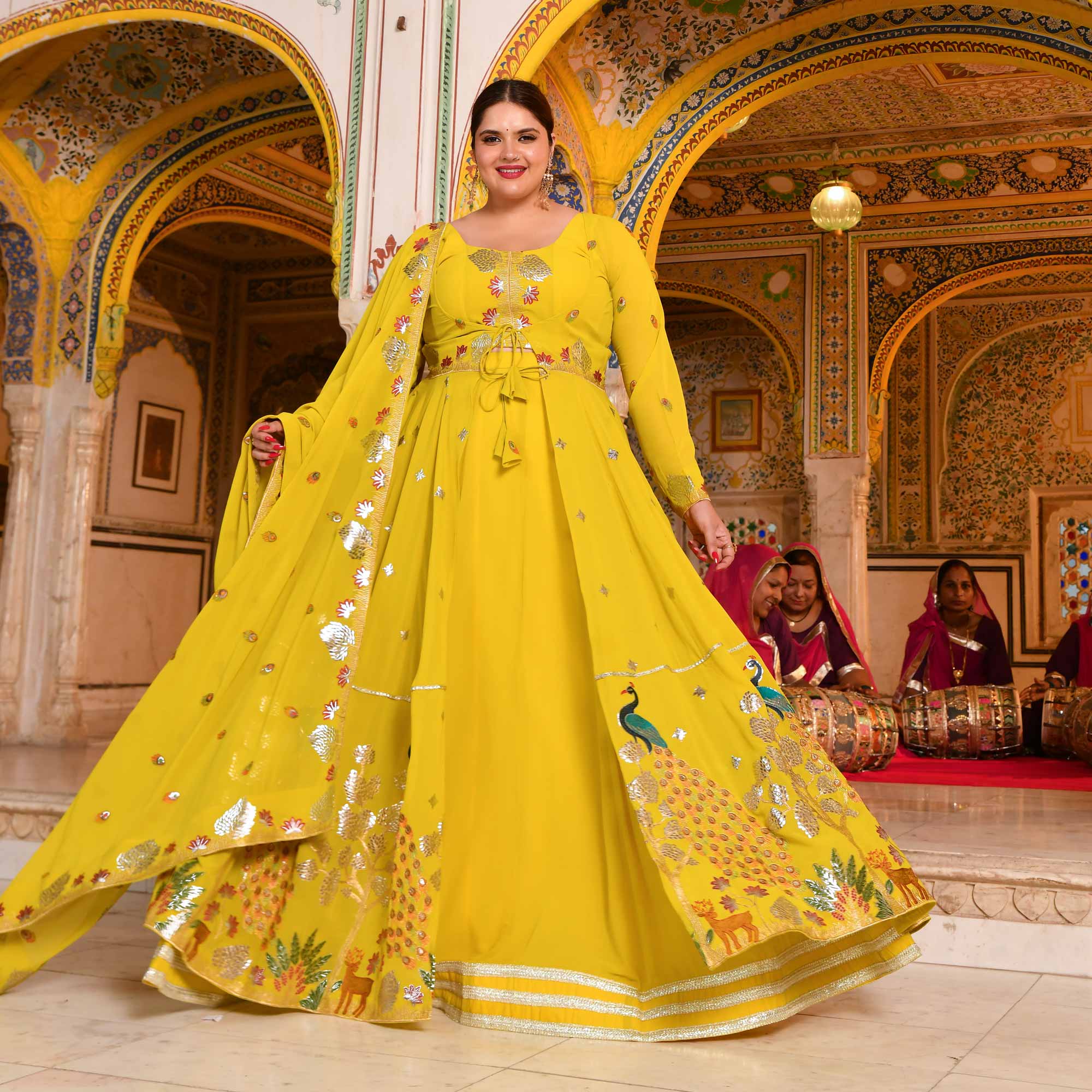 Shahzadi-Imperial Lime Embroidered Cape Set - Image 14