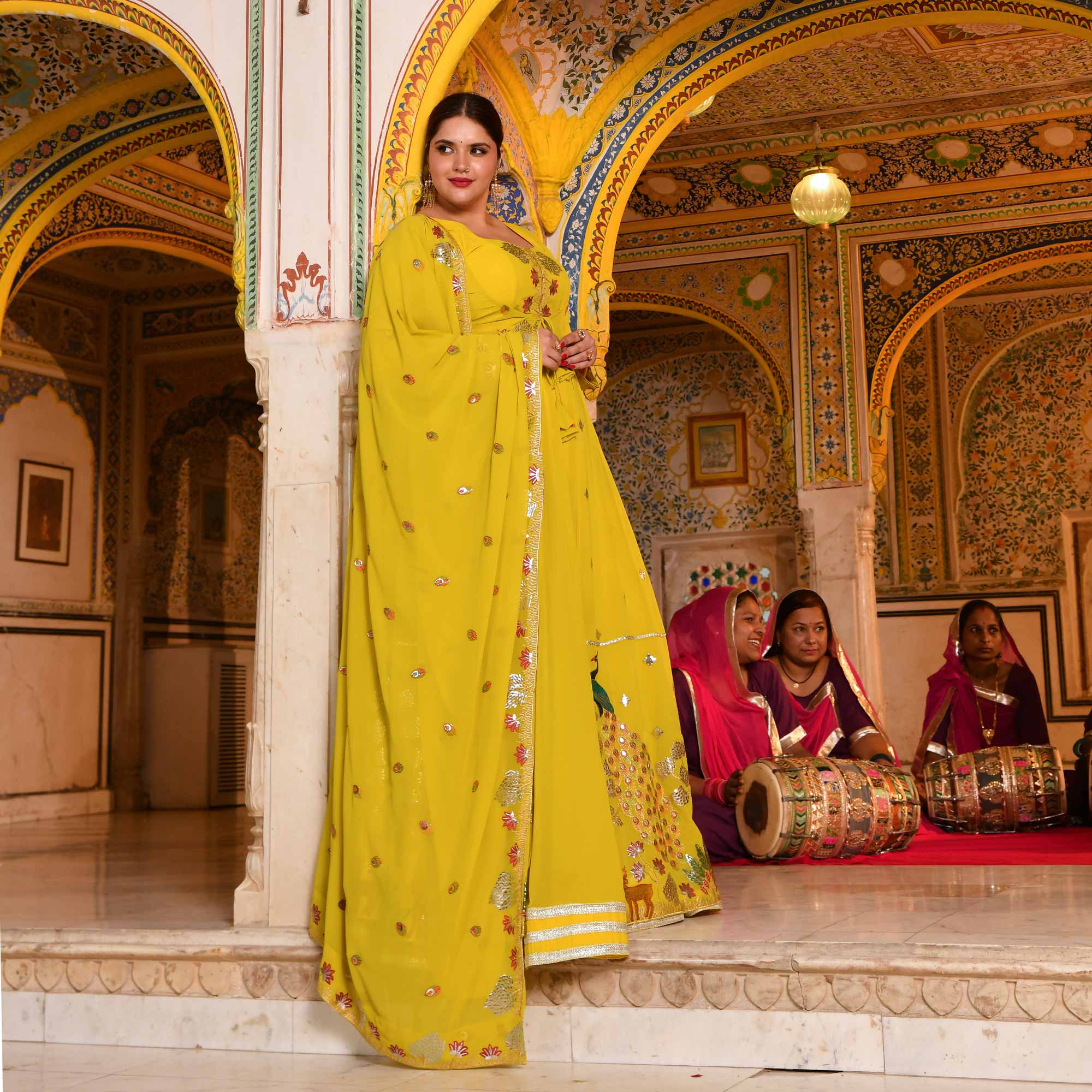 Shahzadi-Imperial Lime Embroidered Cape Set - Image 15