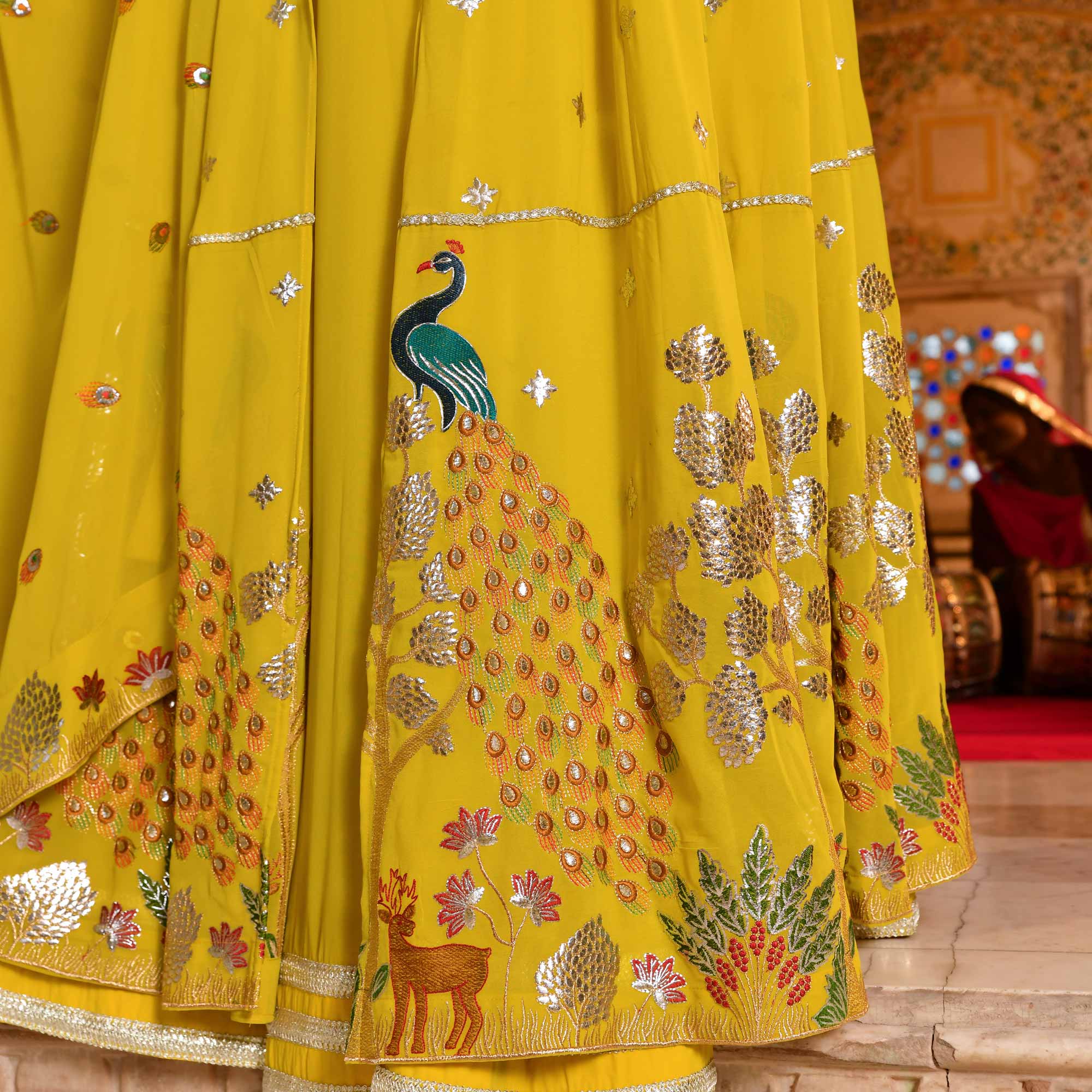 Shahzadi-Imperial Lime Embroidered Cape Set - Image 7
