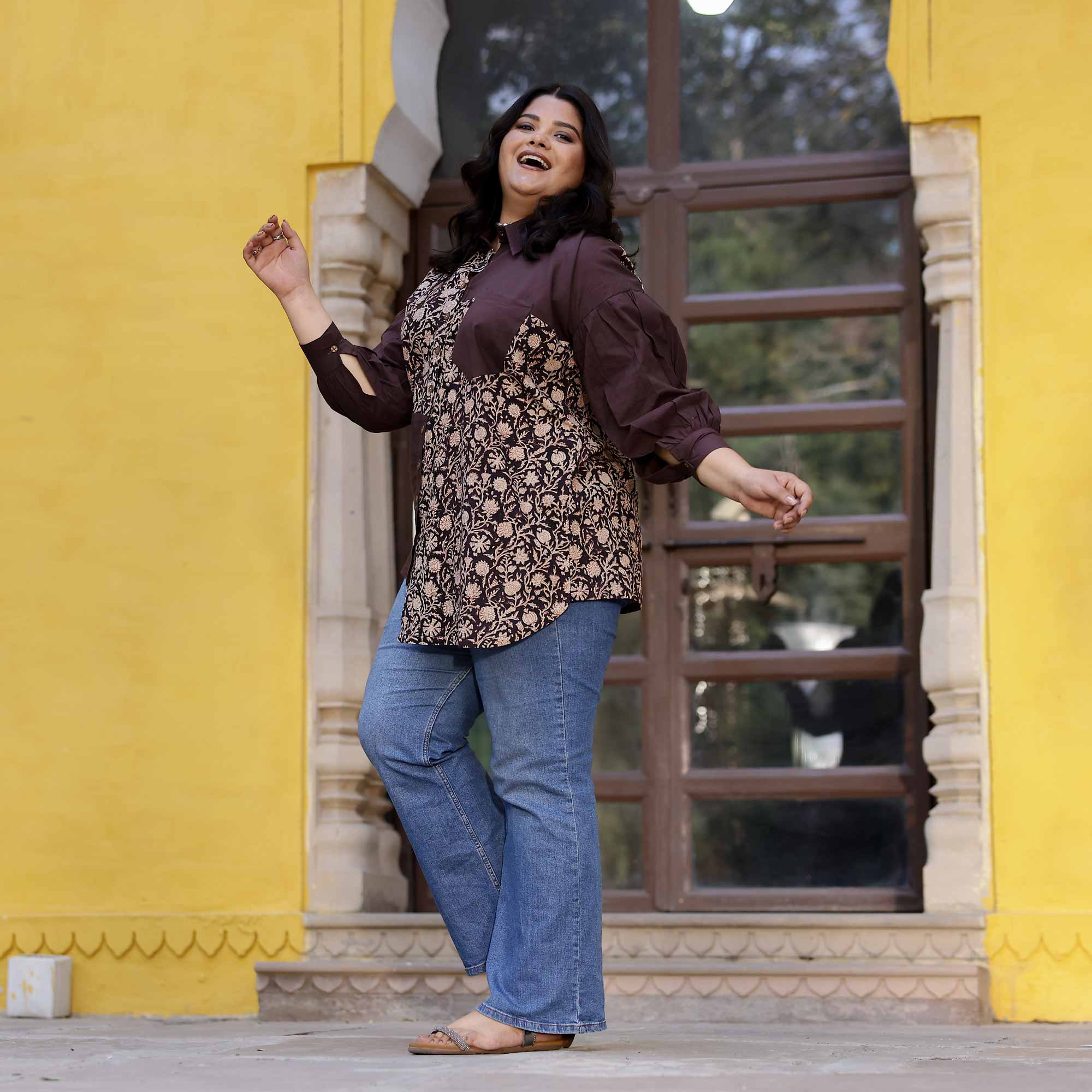Toffy Twist Handblock Printed Cotton Shirt - Image 3