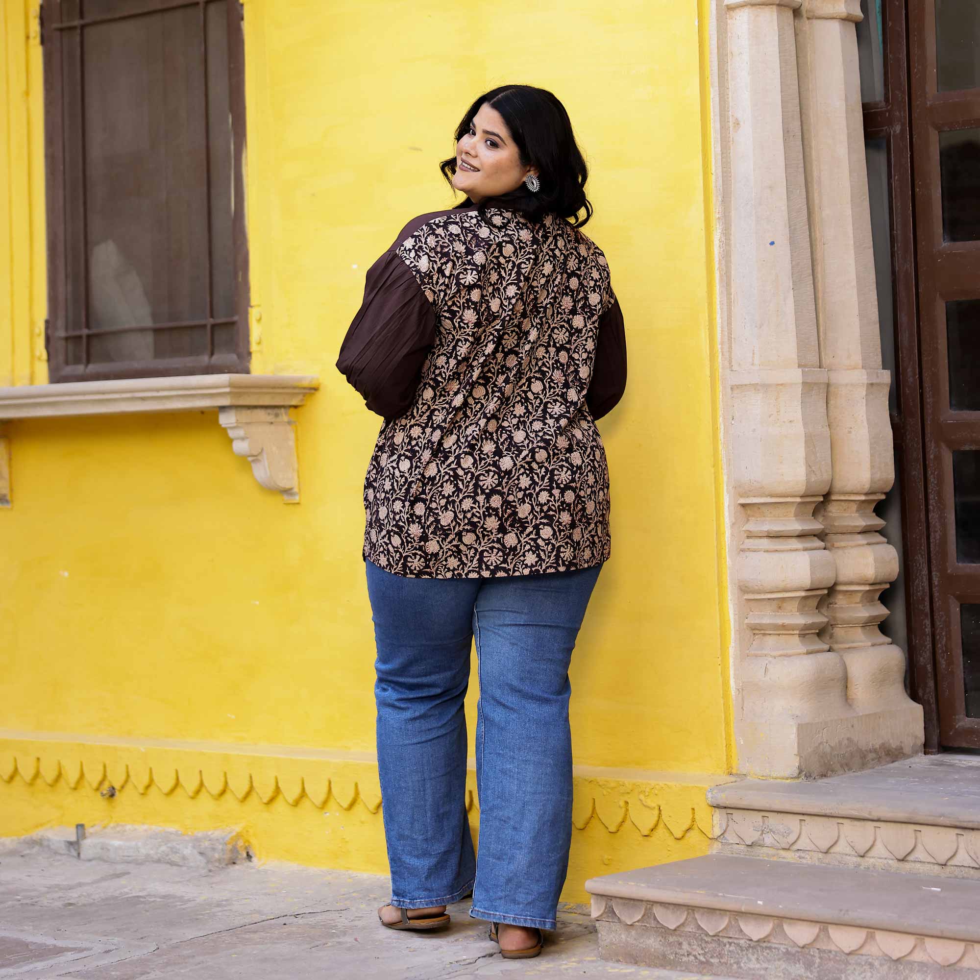 Toffy Twist Handblock Printed Cotton Shirt - Image 4