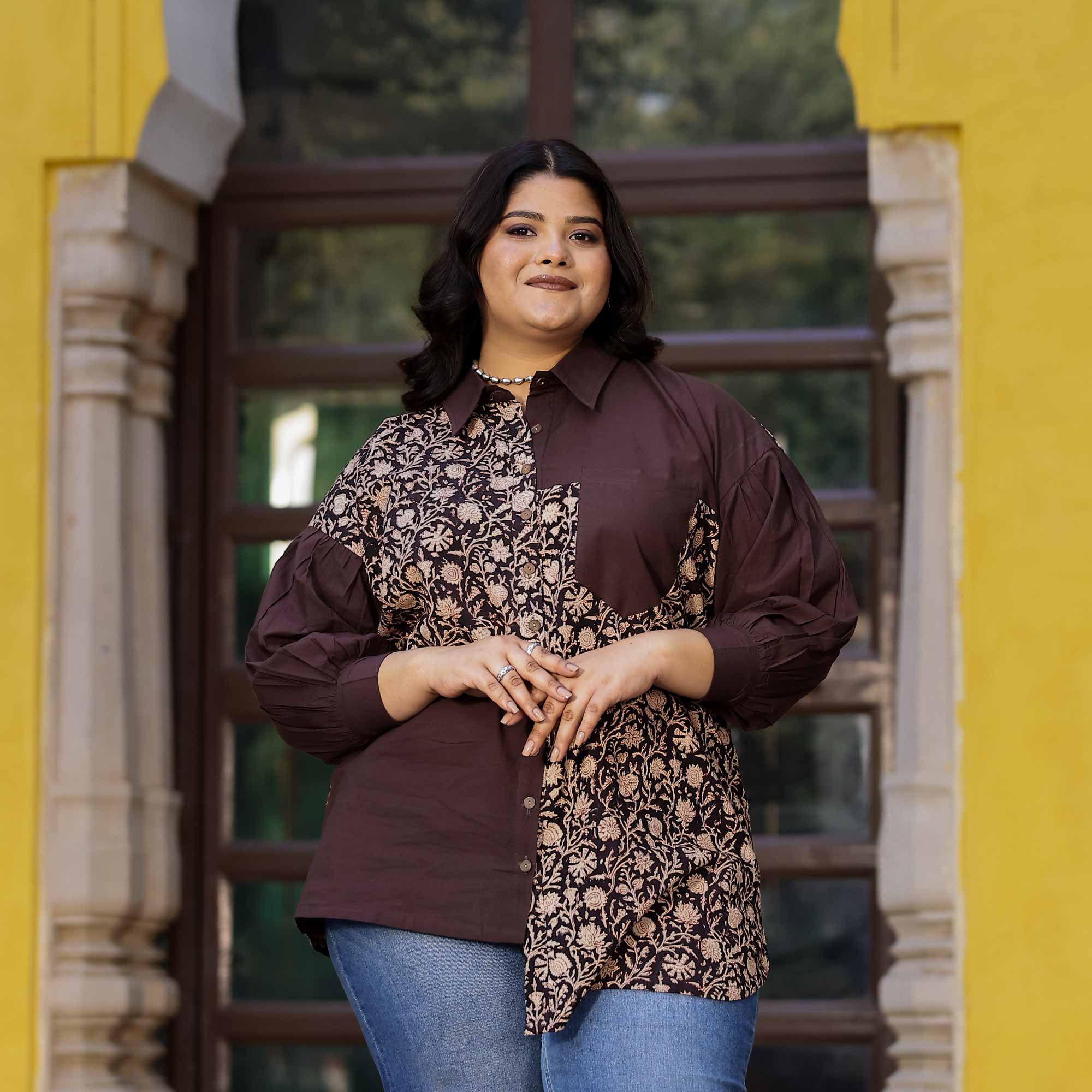Toffy Twist Handblock Printed Cotton Shirt - Image 7