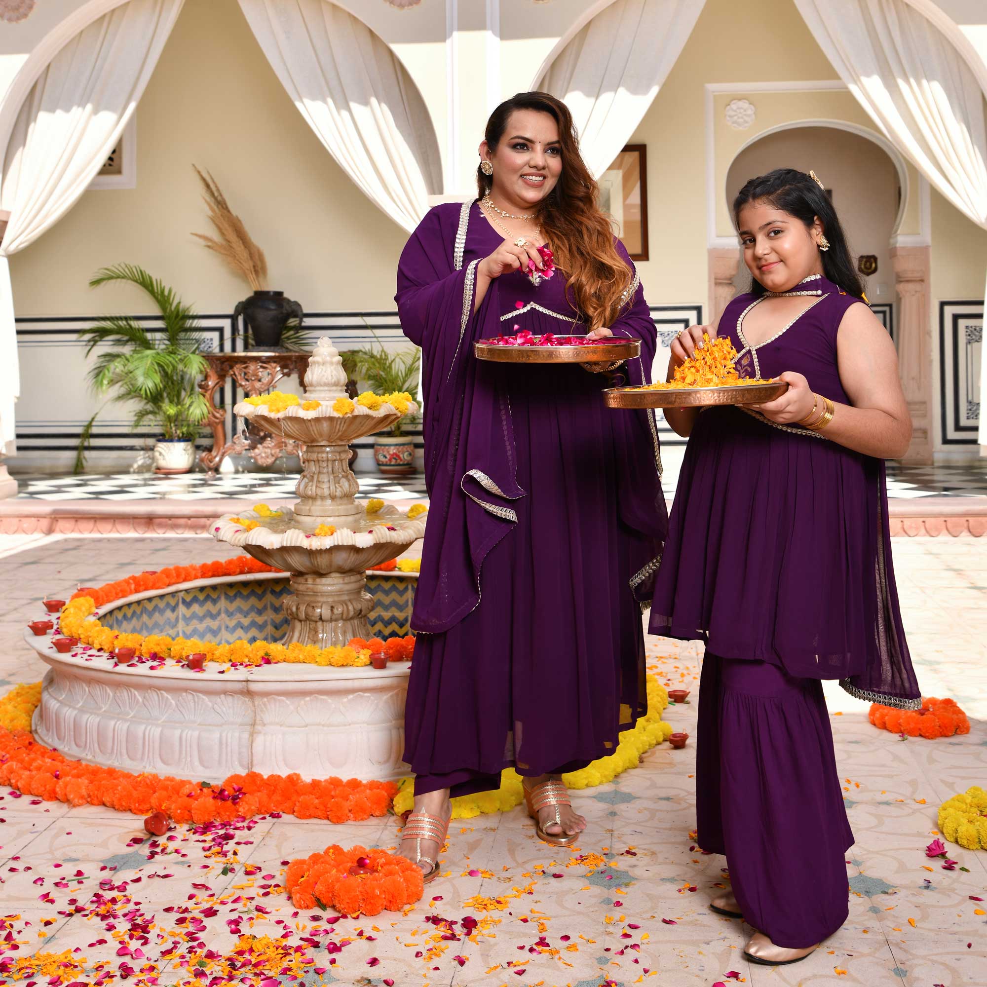Twinkling Star Banarasi Alia Cut Sharara Set - Image 6